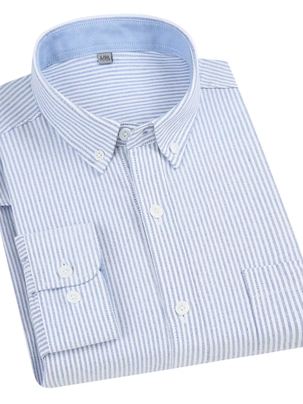 Men's Full Size Striped Button Up Long Sleeve Shirt Plus Size, image 2