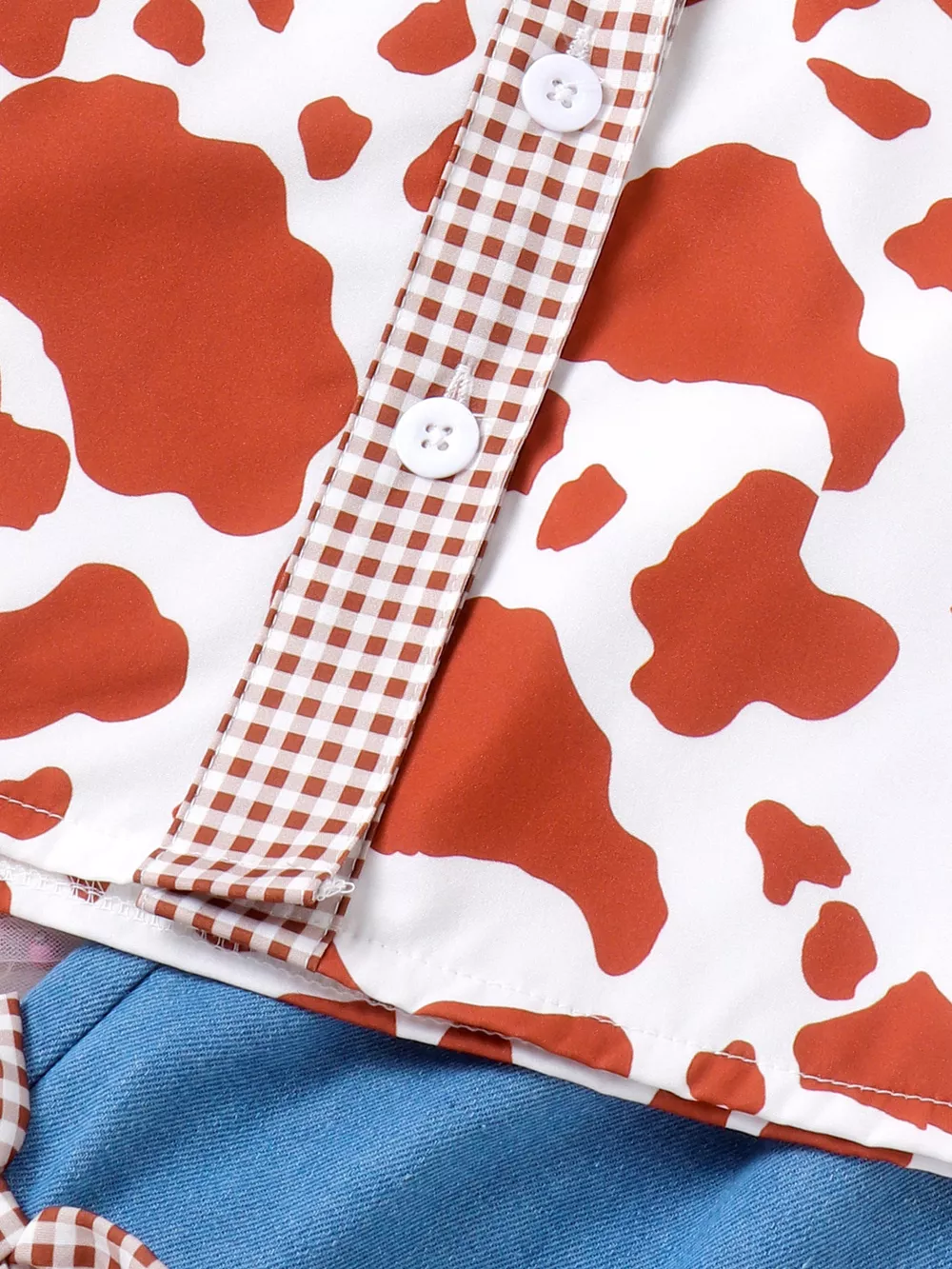 Children's Cow Print Ruffle Sleeve Top and Shorts Set, image 4