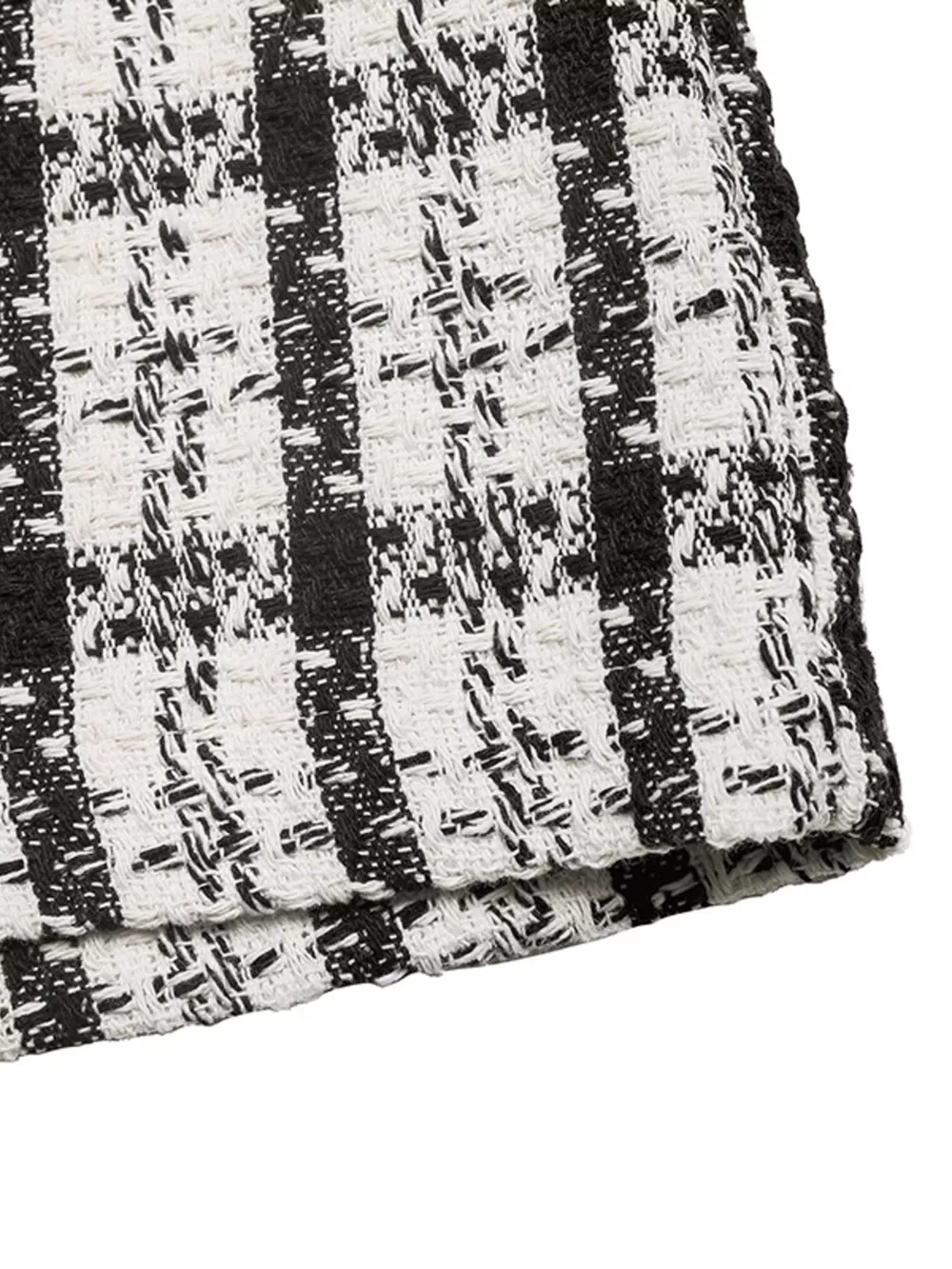High-Waisted Tweed Plaid Midi Skirt, image 12