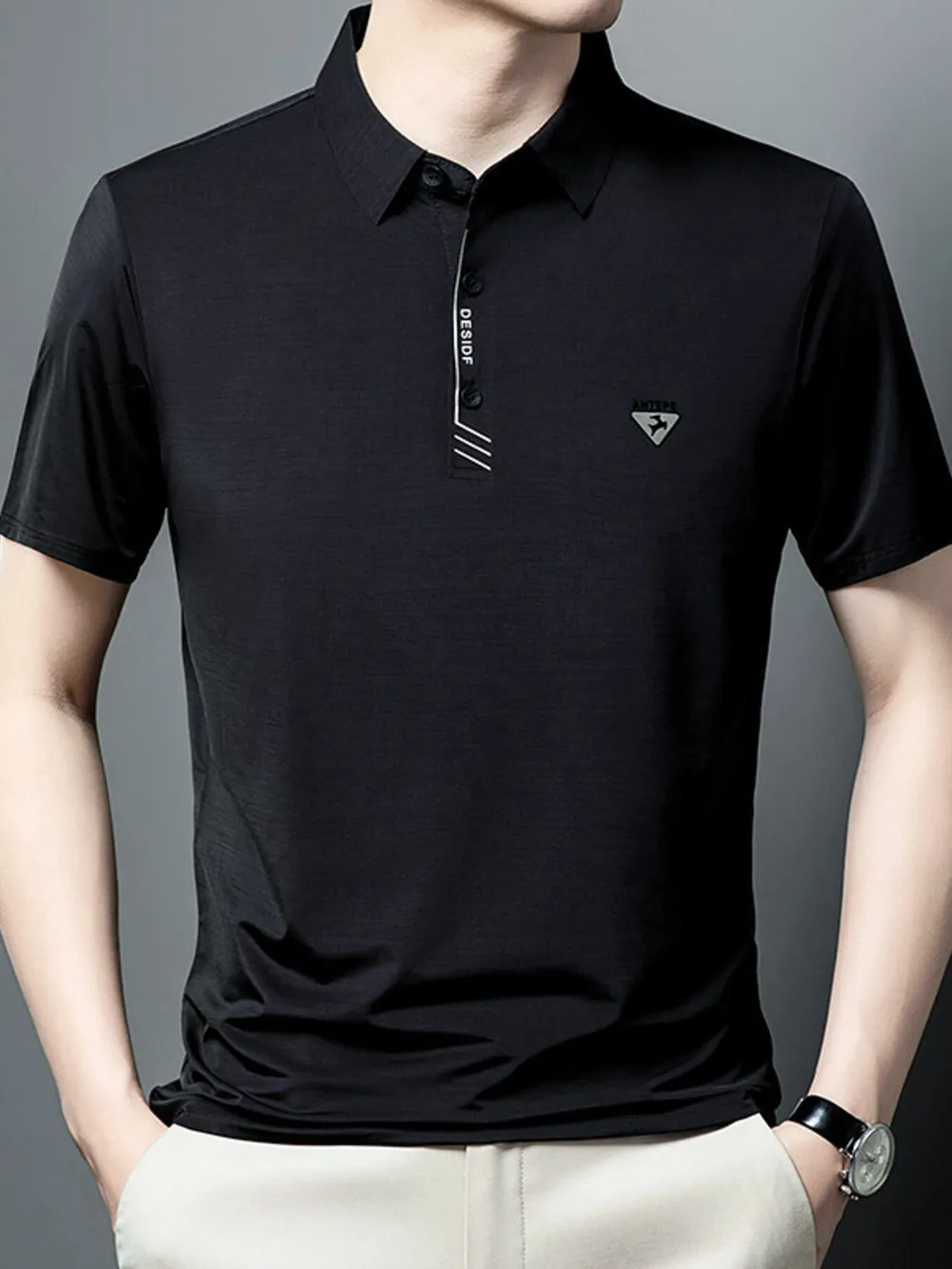 Men's Plus Size Collared Neck Short Sleeve Polo, image 9