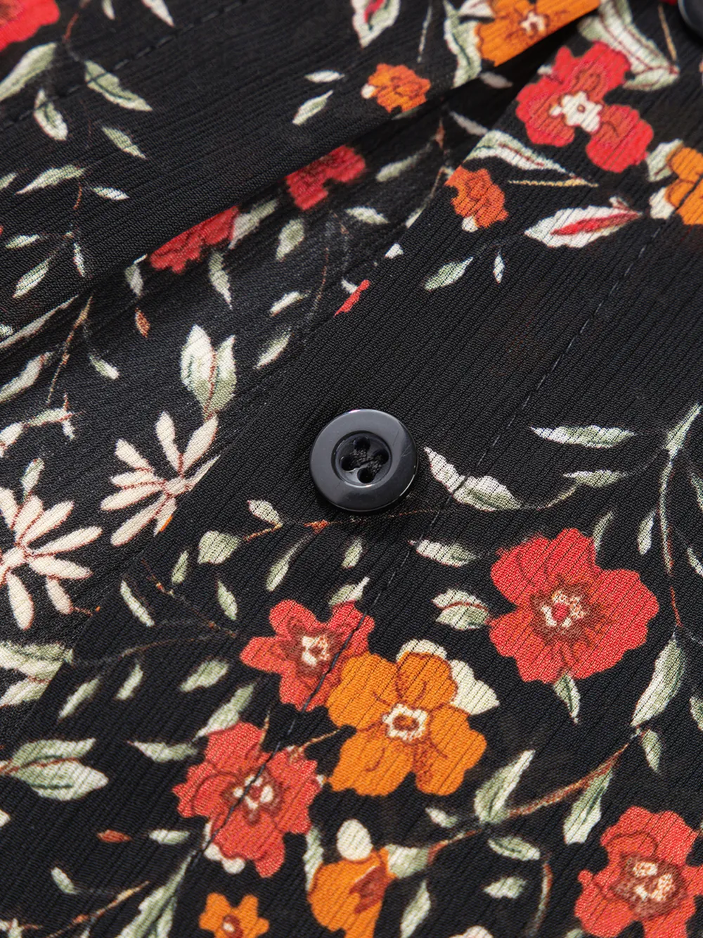Floral Print Lantern Sleeve Loose Shirt, image 15