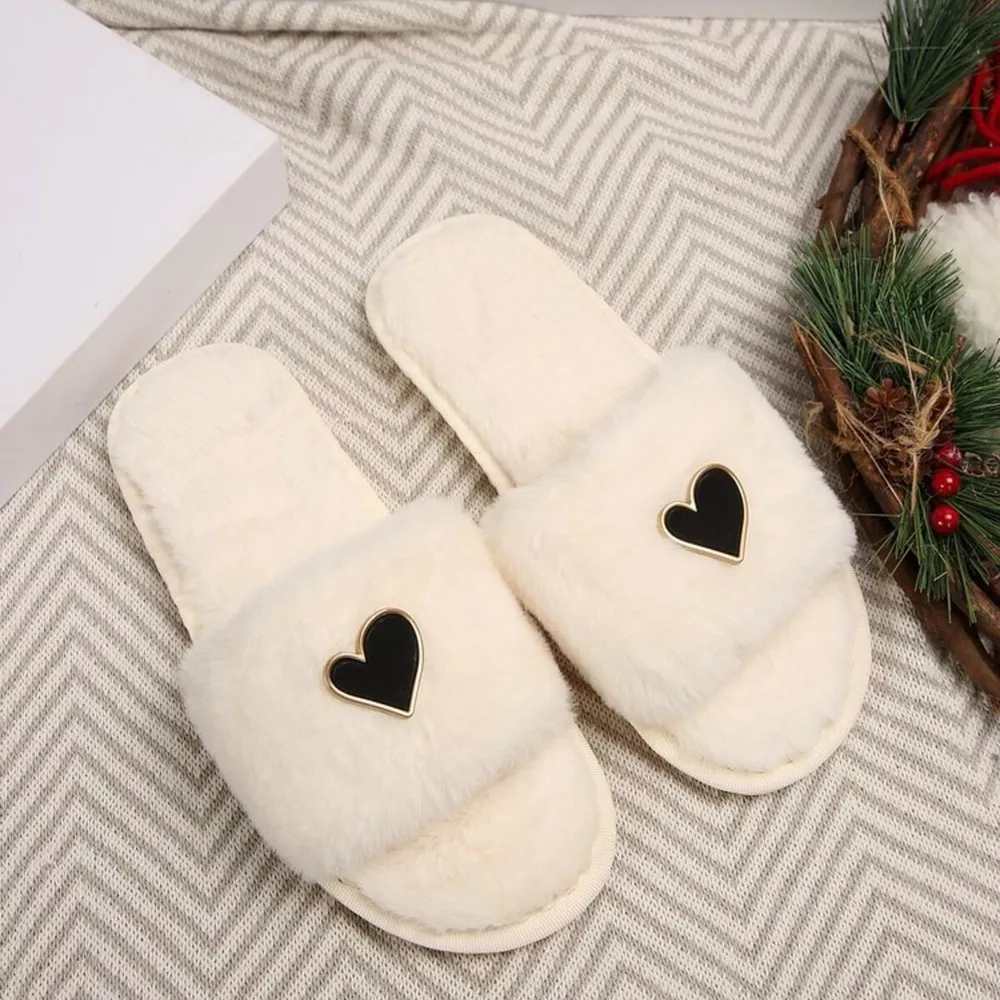 Heart Open Toe Flats Slippers, image 7