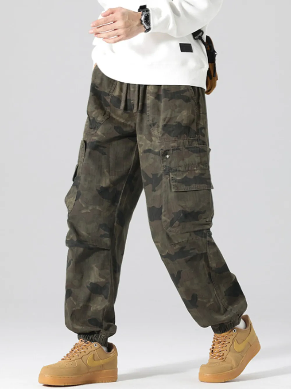 Men's Plus Size Camouflage Cargo Pants with Multi-Pocket, image 3
