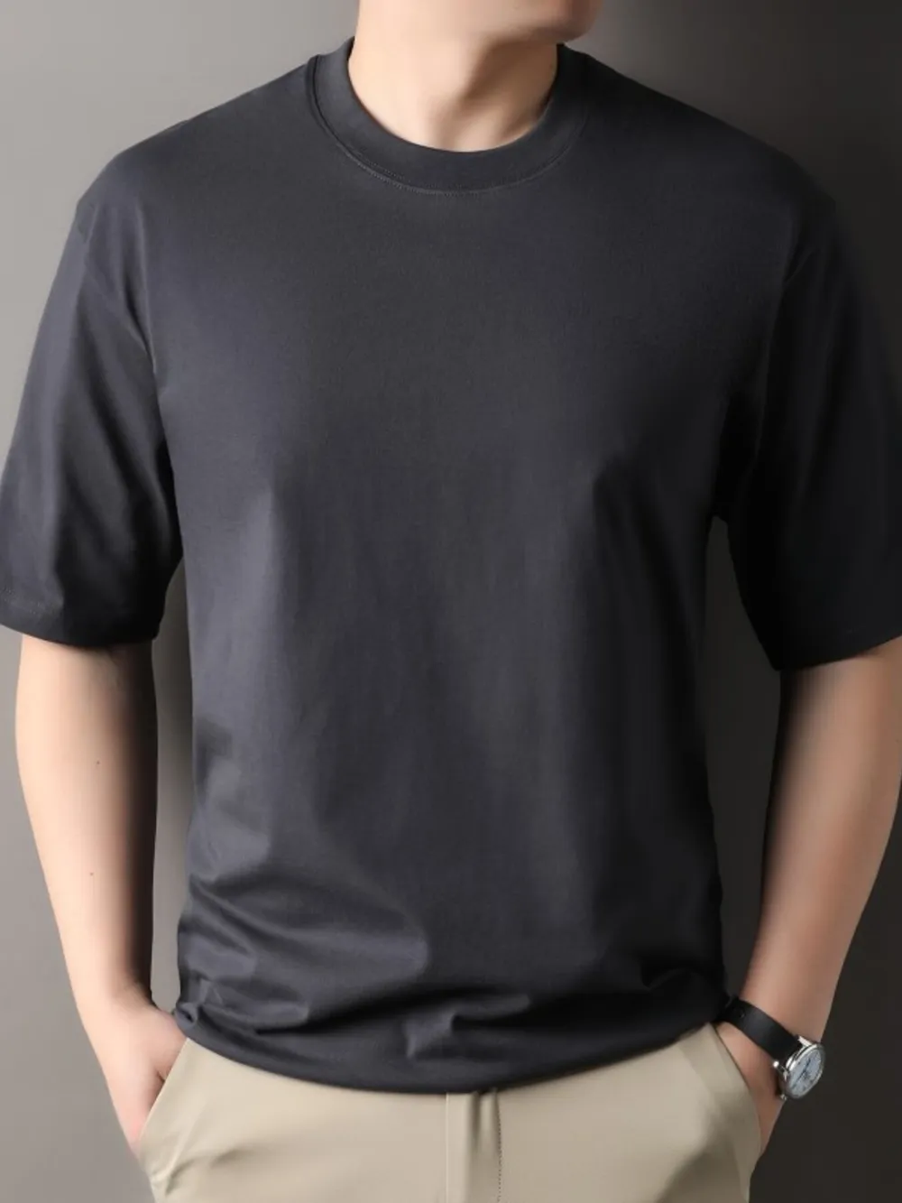 Men's Full Size Round Neck Short Sleeve T-Shirt Plus Size, image 3