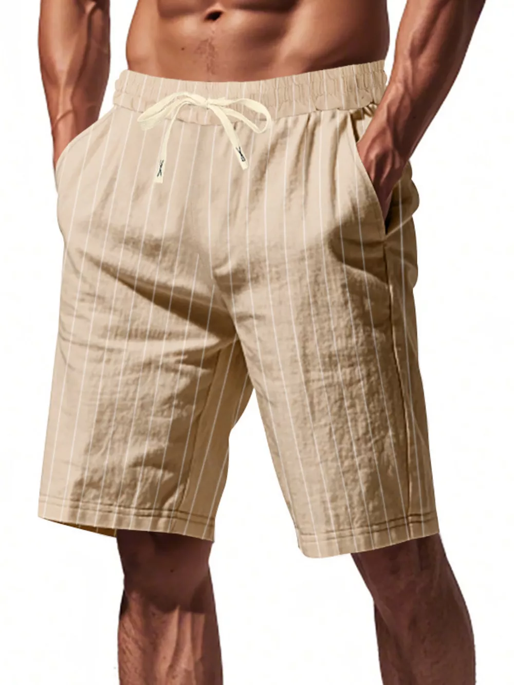 Men's Full Size Striped Drawstring Casual Shorts Plus Size, image 16