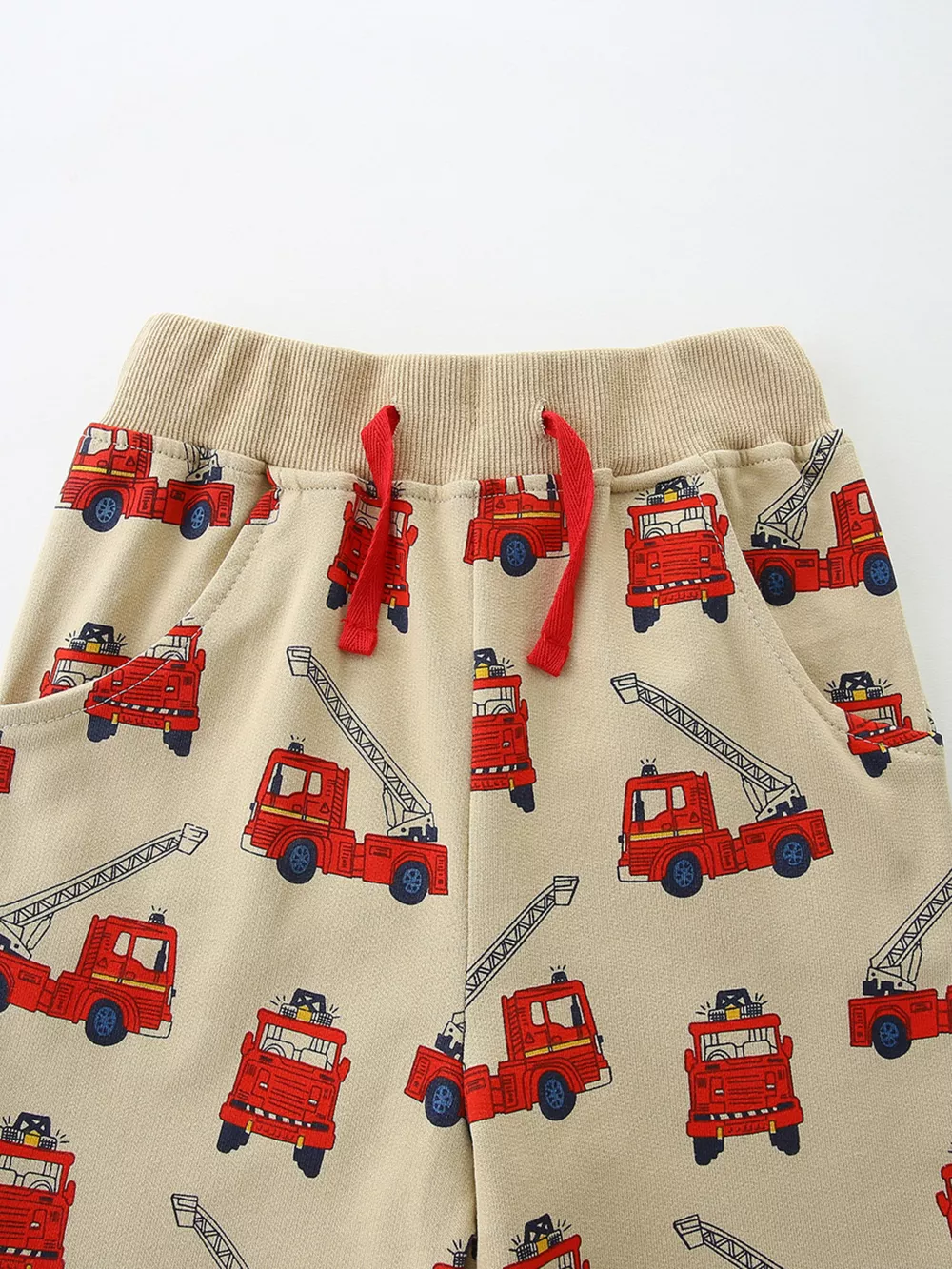 Children's Tractor & Firetruck Print Casual Tee and Shorts Set, image 5