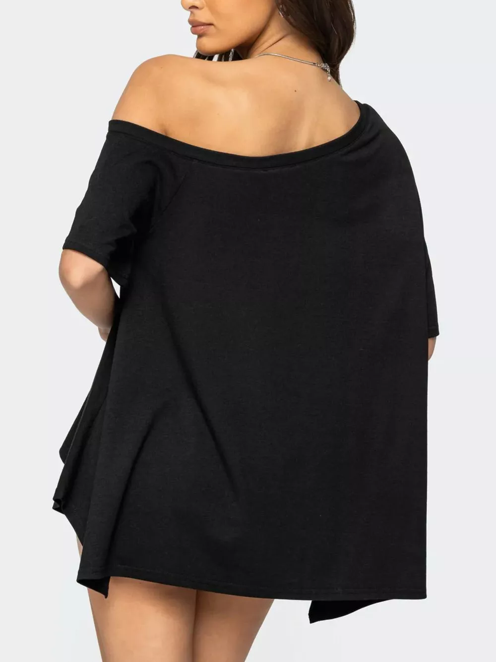 Off-Shoulder Flowy Hem T-Shirt, image 4