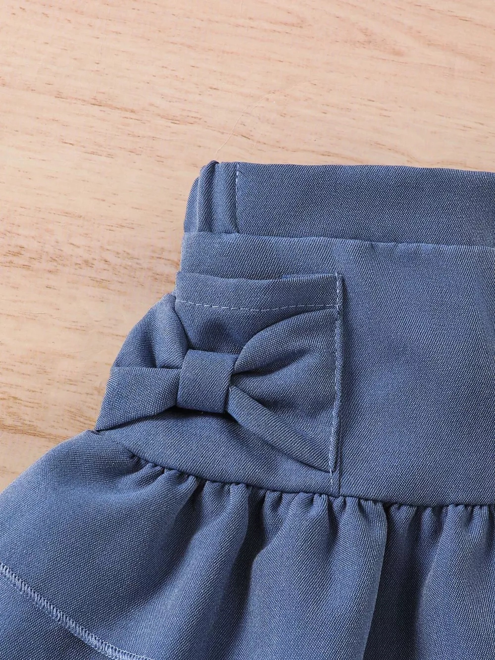 Children's Off-Shoulder Top and Ruffled Denim Skirt Set, image 5