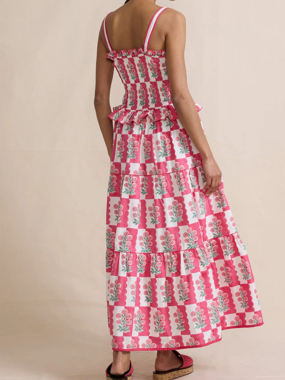 Smocked Ruffled Square Neck Maxi Dress, image 10