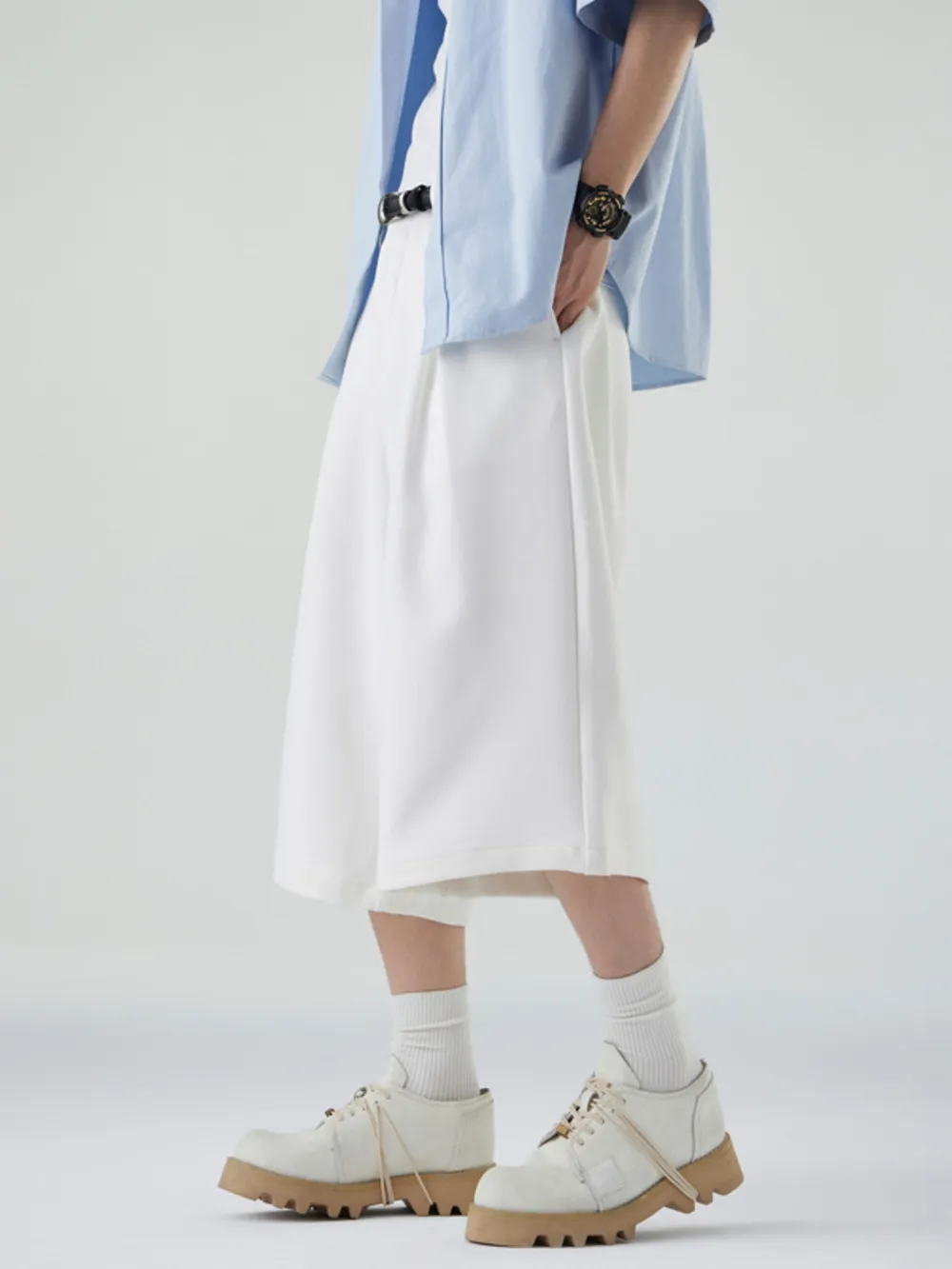 Men's Wide Leg Cropped Pants, image 4