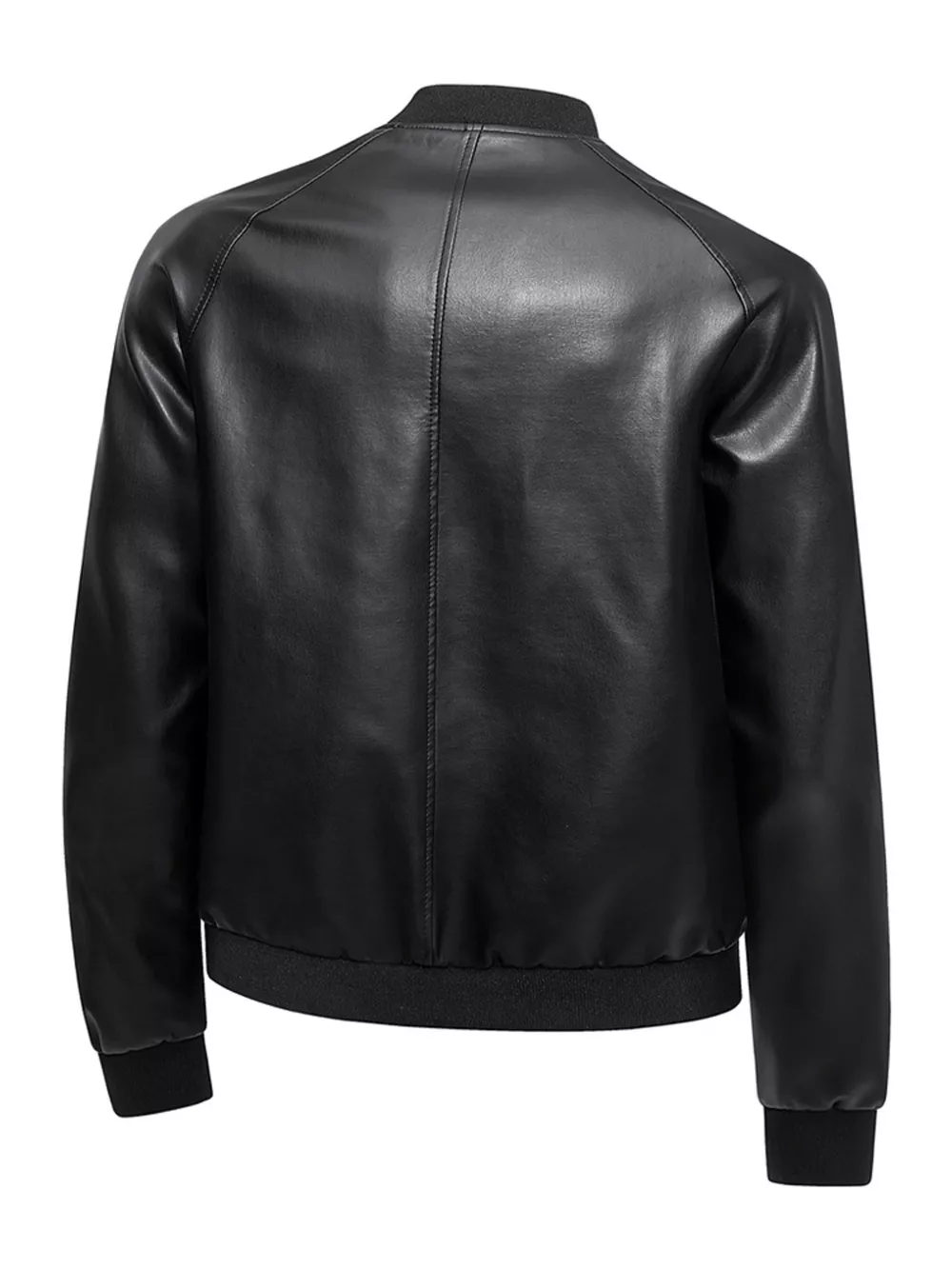 Men's Plus Size Zip Up Casual Leather Jacket, image 2