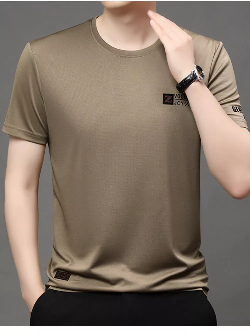 Men's Plus Size Round Neck Short Sleeve T-Shirt, image 4