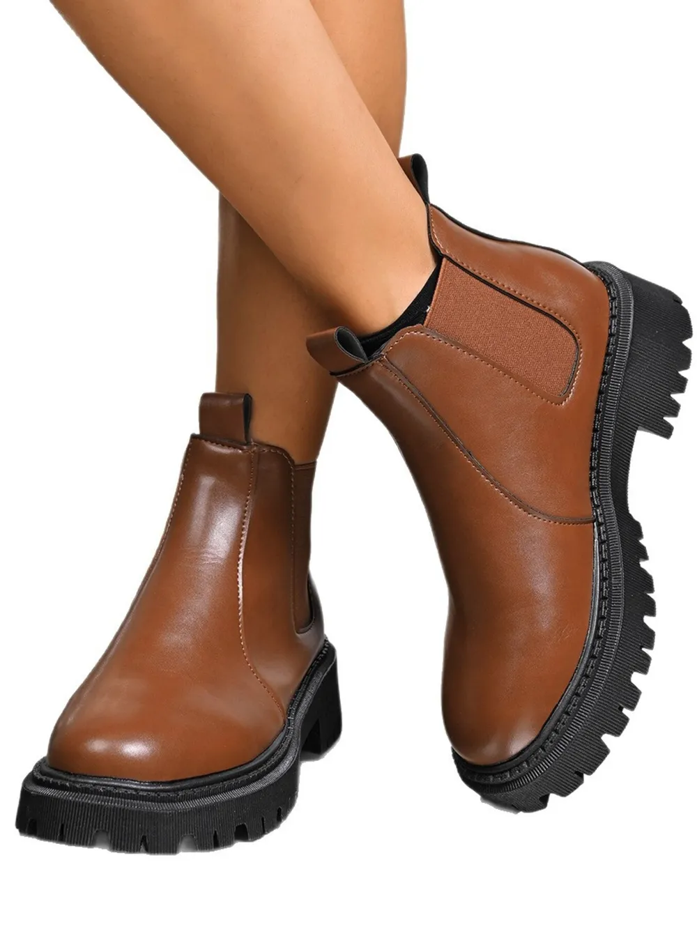 Round Toe Platform Boots, image 5