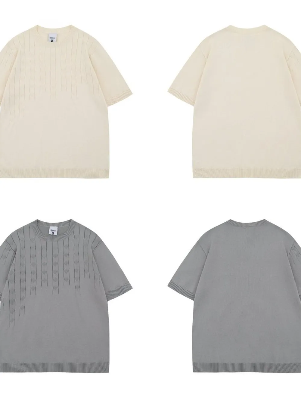 Men's Textured Cable Knit Short Sleeve Top, image 10