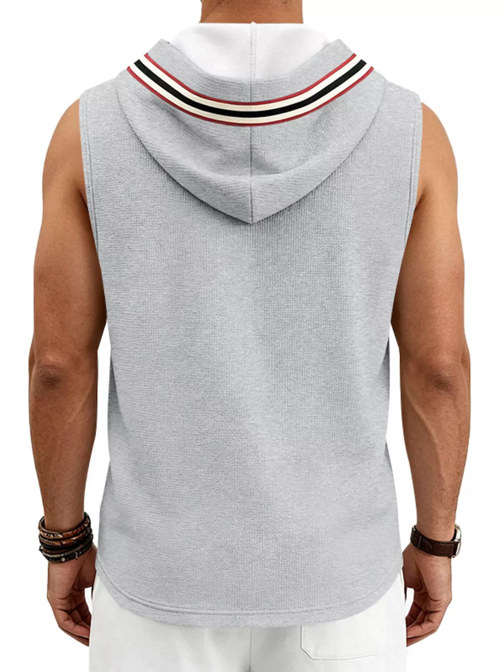 Men's Full Size Lace Up Hooded Vest Plus Size, image 12