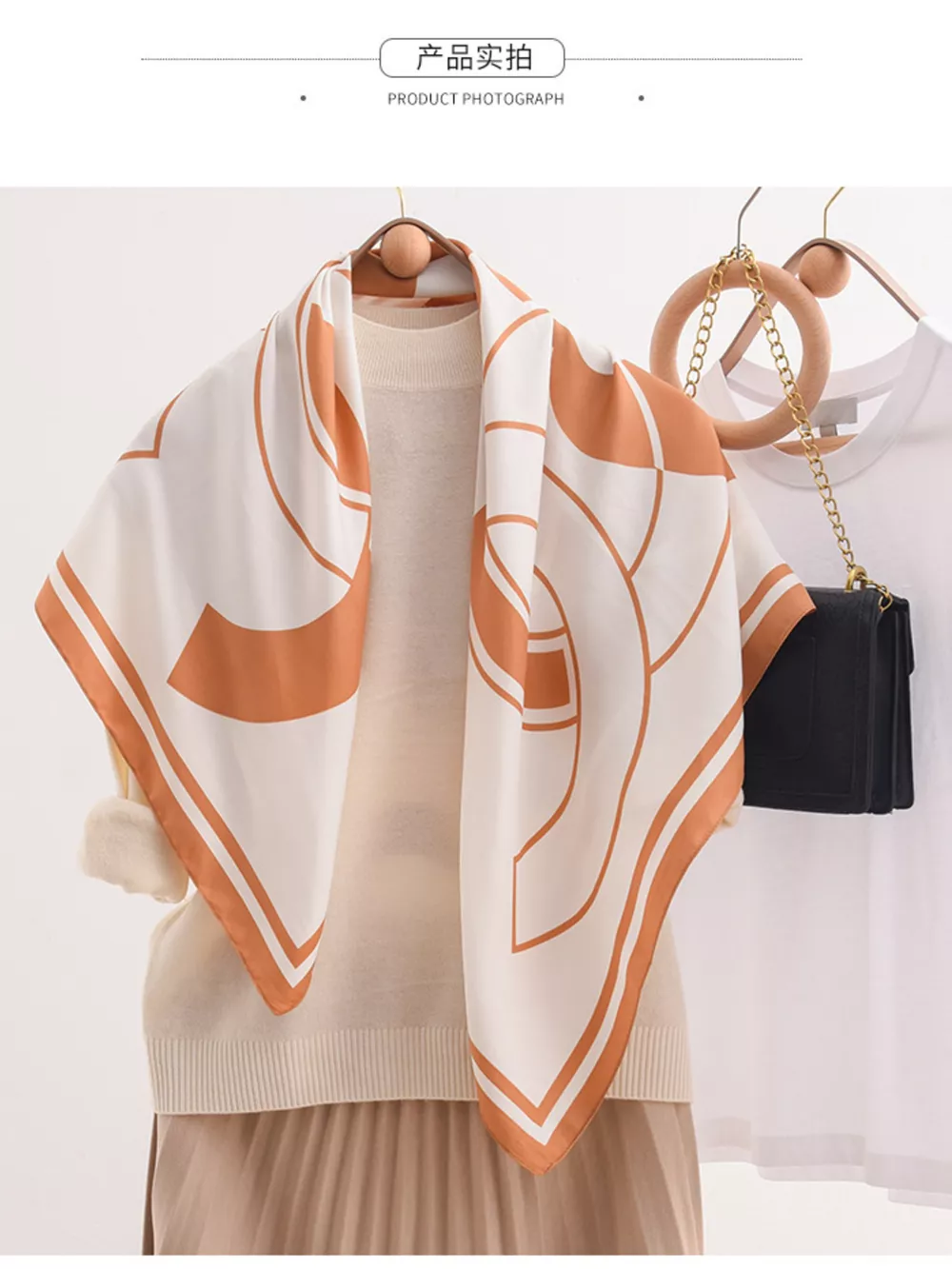 Square Flower Silk Scarf, image 10