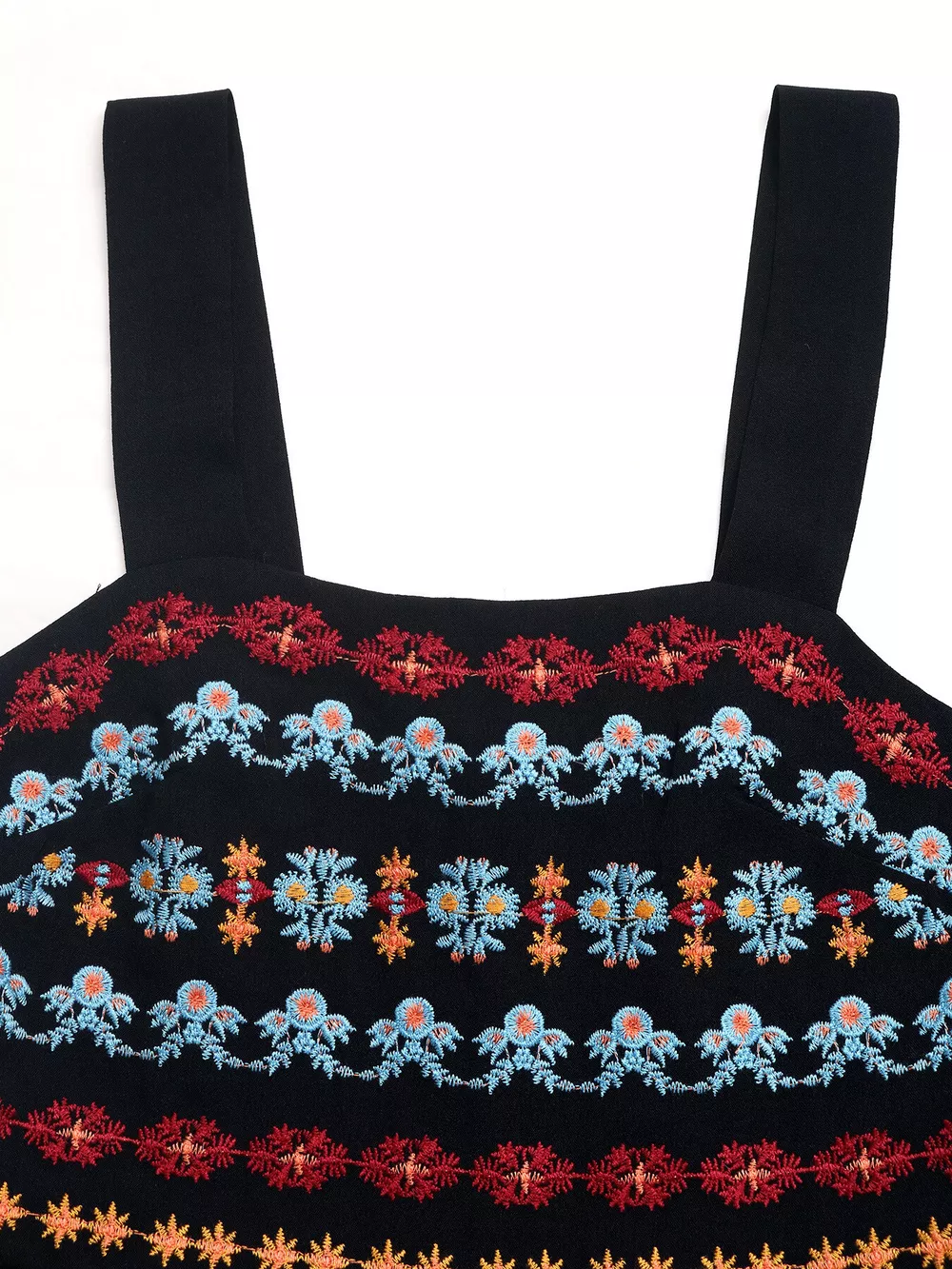 Embroidered Wide Strap Romper, image 6