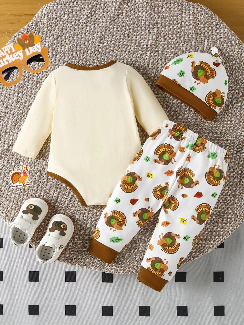 Children's My 1st Thanksgiving Turkey Graphic 3-Piece Set, image 2