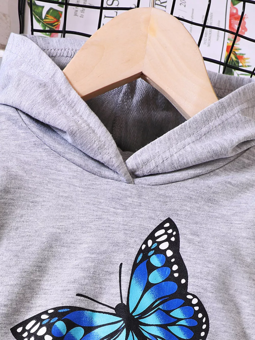 Childrens's Butterfly Print Hoodie & Pants Set, image 3