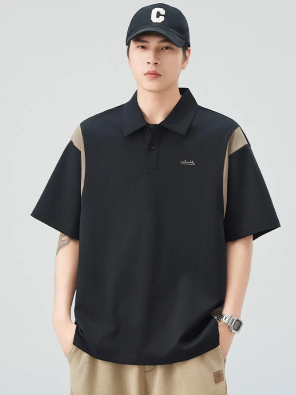 Men's Plus Size Button Detail Short Sleeve Polo