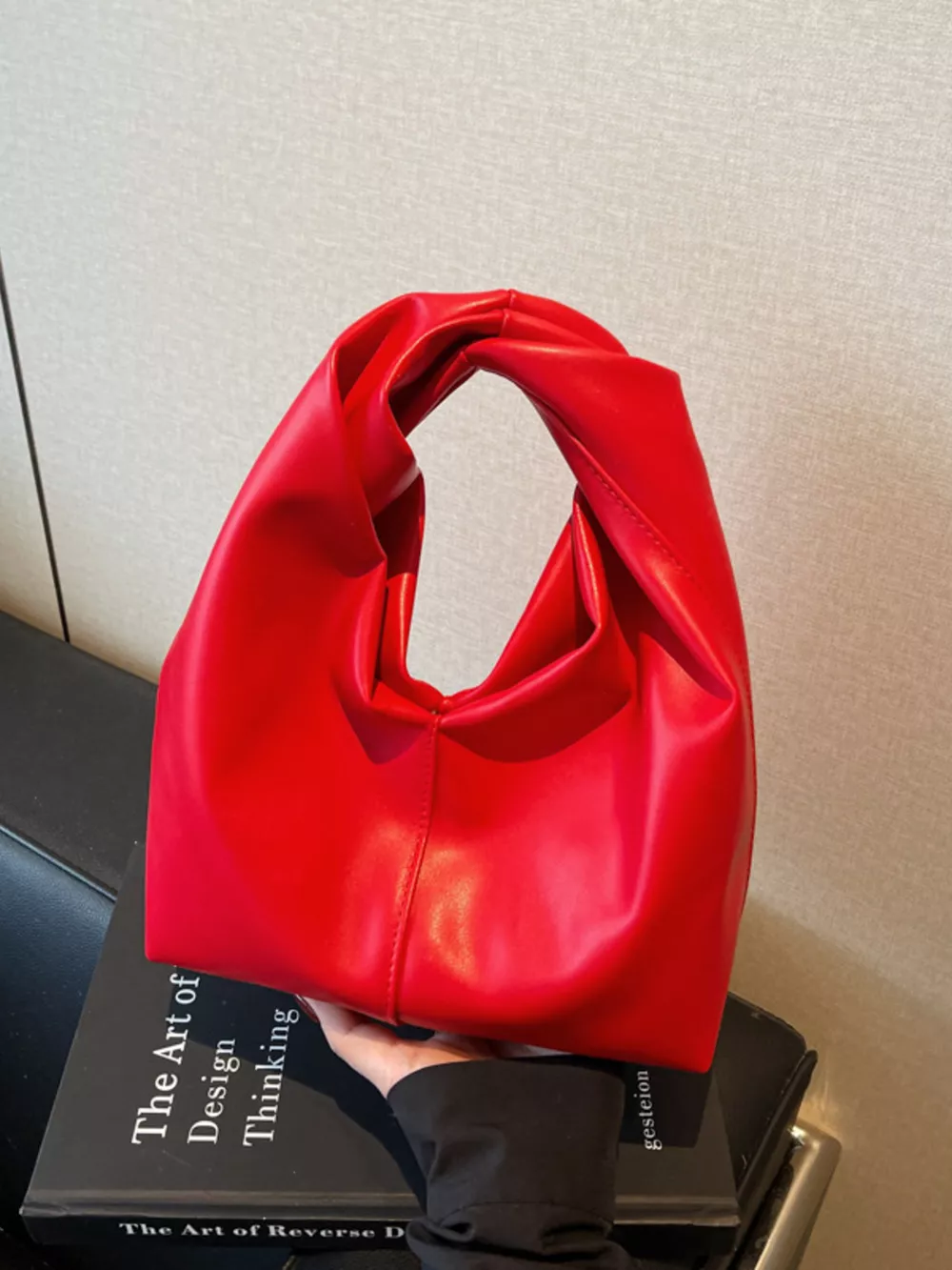 Knot Handle Leather Handbag, image 11