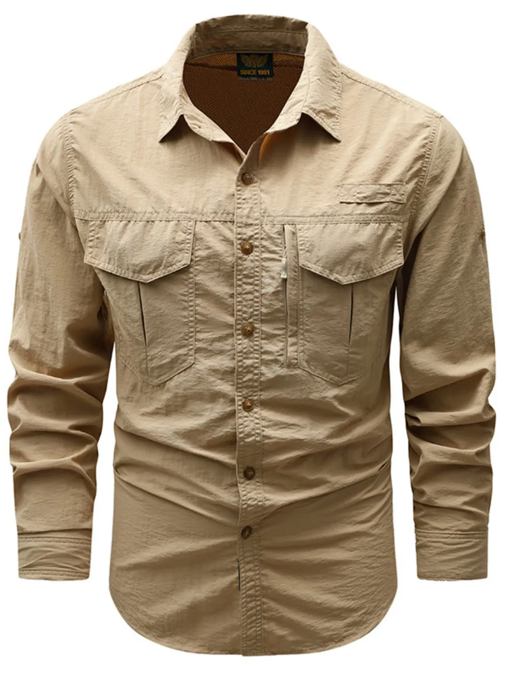 Men's Plus Size Button Up Long Sleeve Shirt, image 3