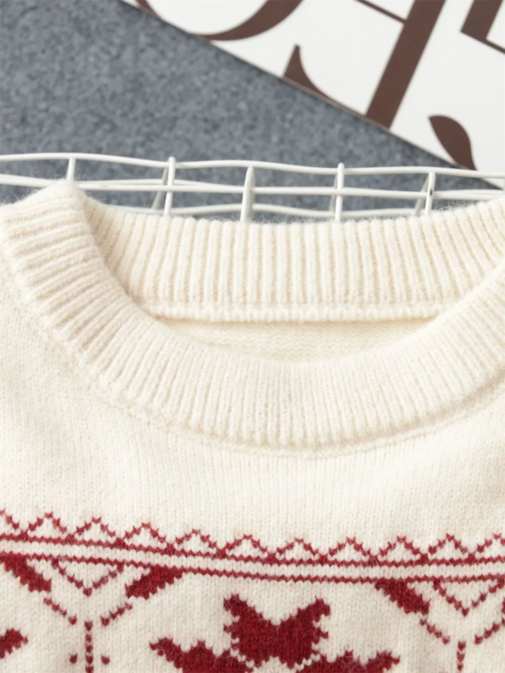 Christmas Snowflake Round Neck Sweater, image 10