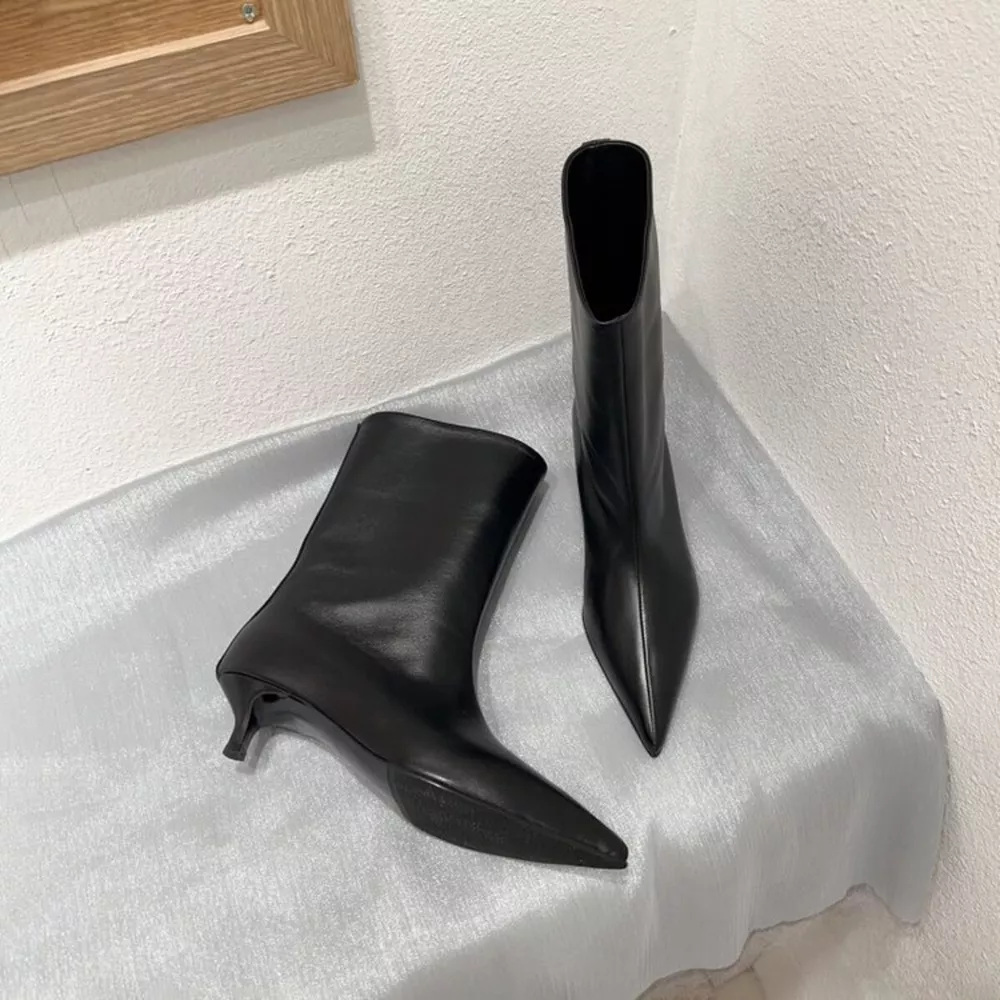 Point Toe Kitten Heels Boots, image 5