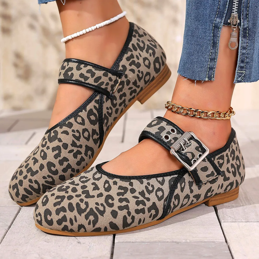 Leopard Print Mary Jane Loafers, image 6