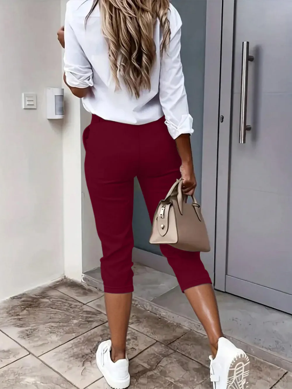 Pleated Detail Pants with Pockets, image 10