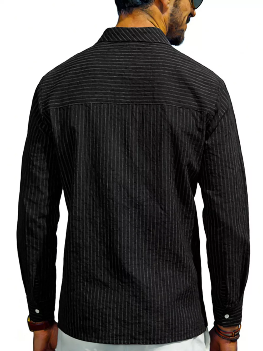 Men's Full Size Striped Long Sleeve Shirt Plus Size, image 4