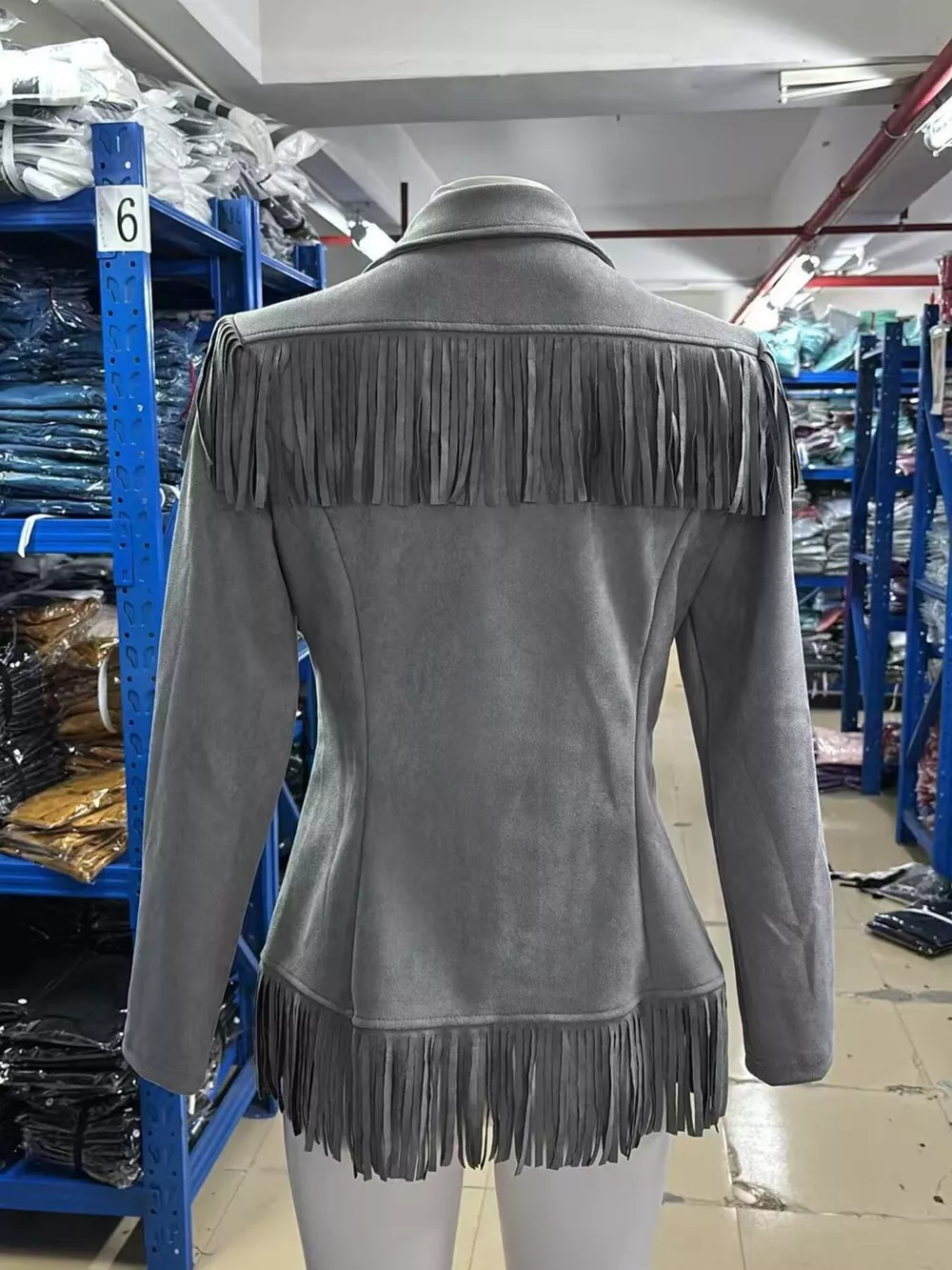 Western-Inspired Fringed Open Front Jacket, image 12