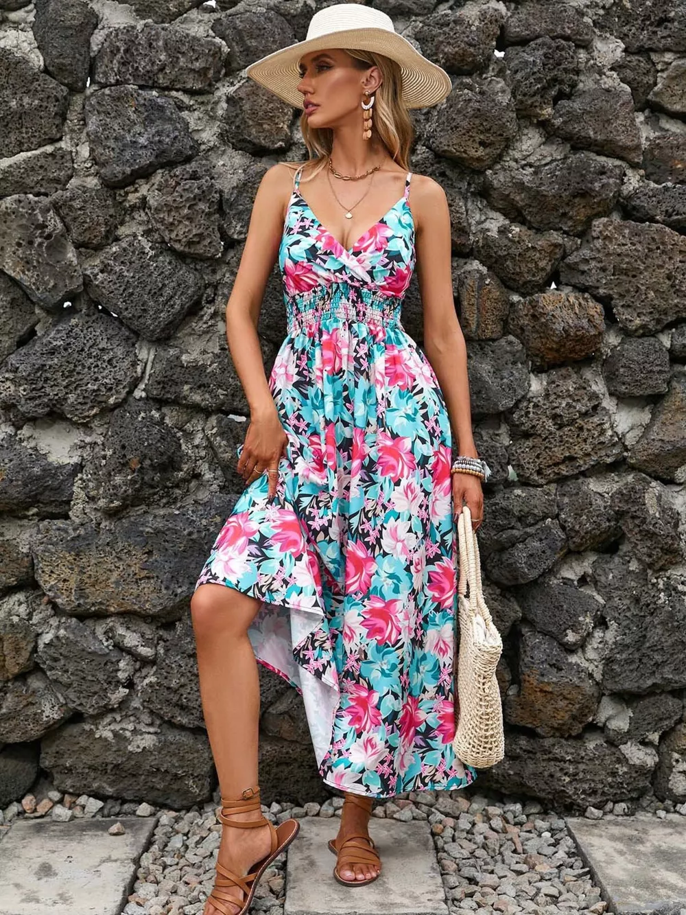 Paisley Print Spaghetti Strap Midi Dress, image 17