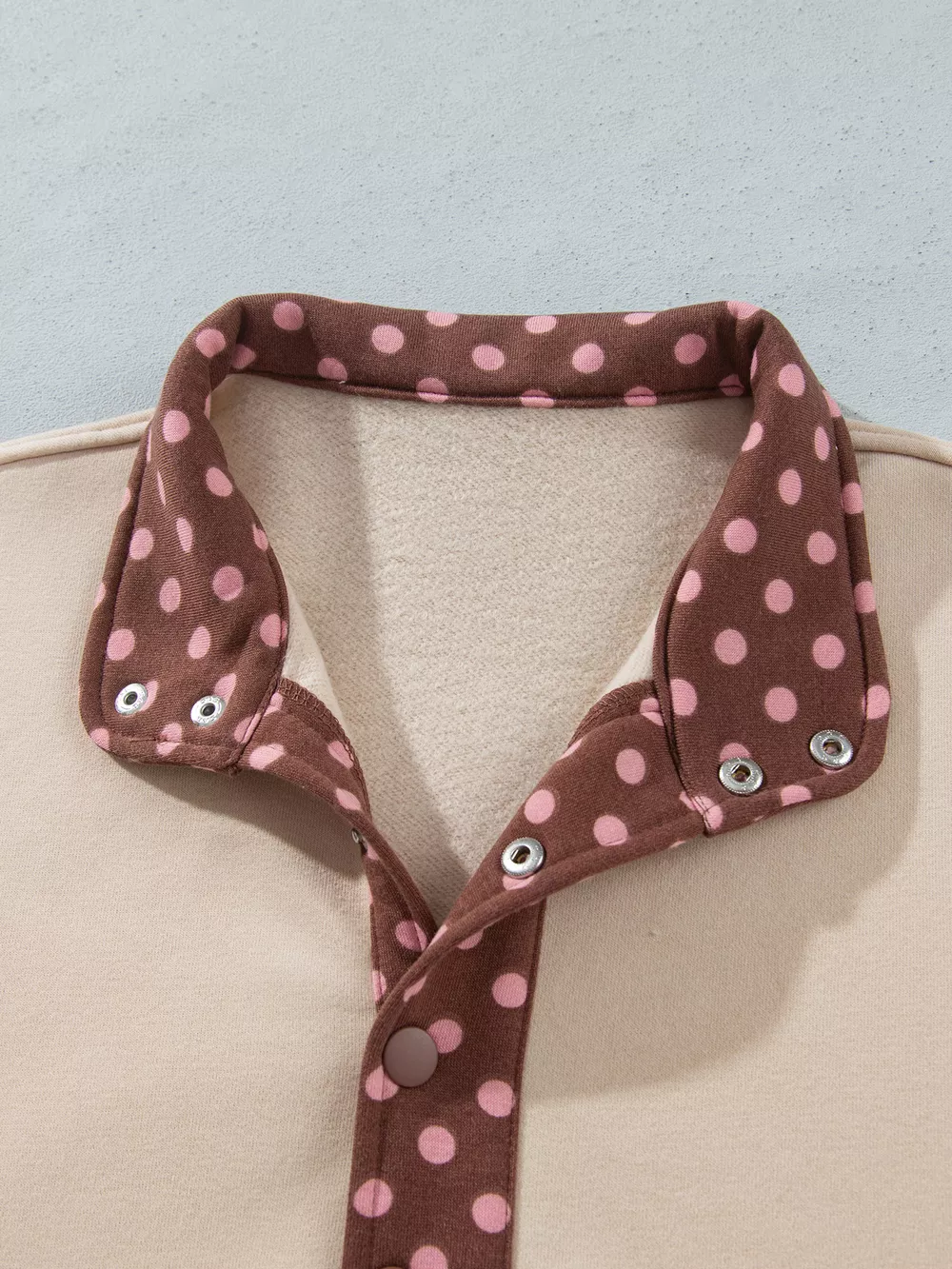 Polka Dot Contrast Baggy Pullover and Elastic Waist Shorts 2pcs Set, image 5