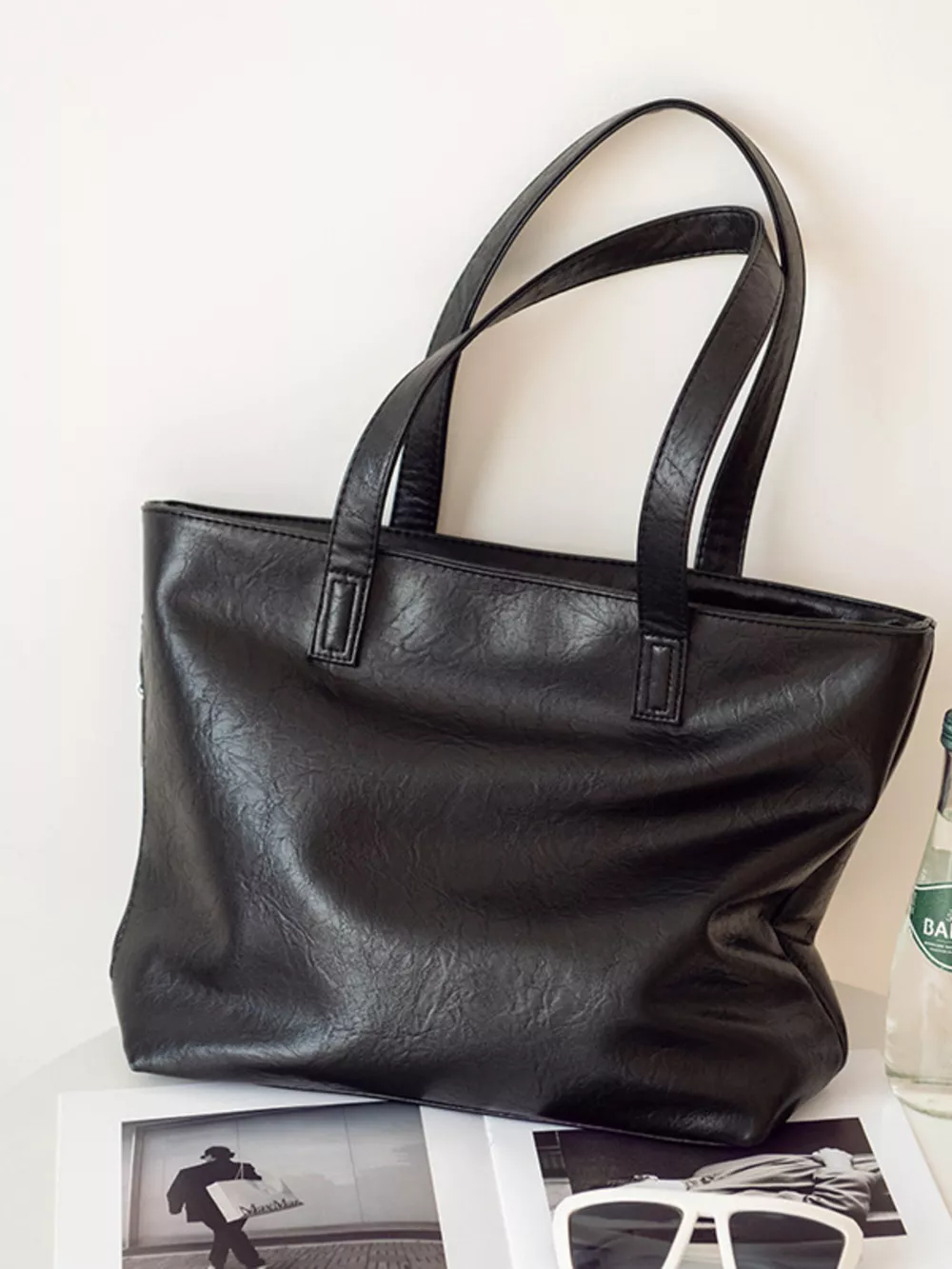 Classic PU Leather Tote Handbag