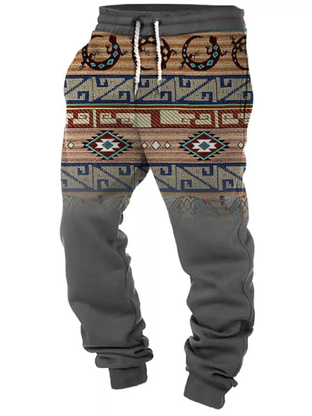 Men's Full Size Geometric Drawstring Joggers Plus Size, image 3