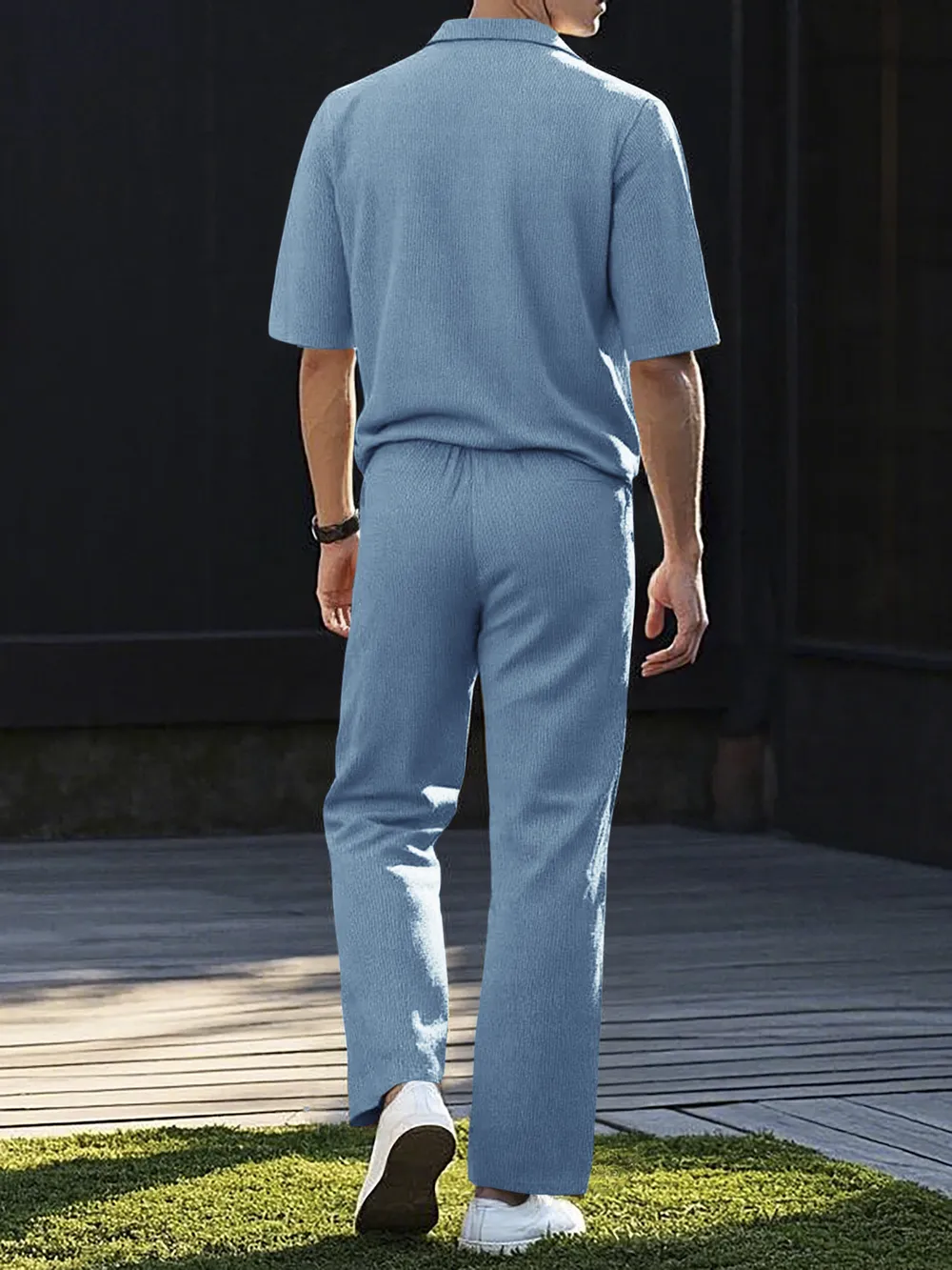 Men's Full Size Short Sleeve Top and Pants Set Plus Size, image 2