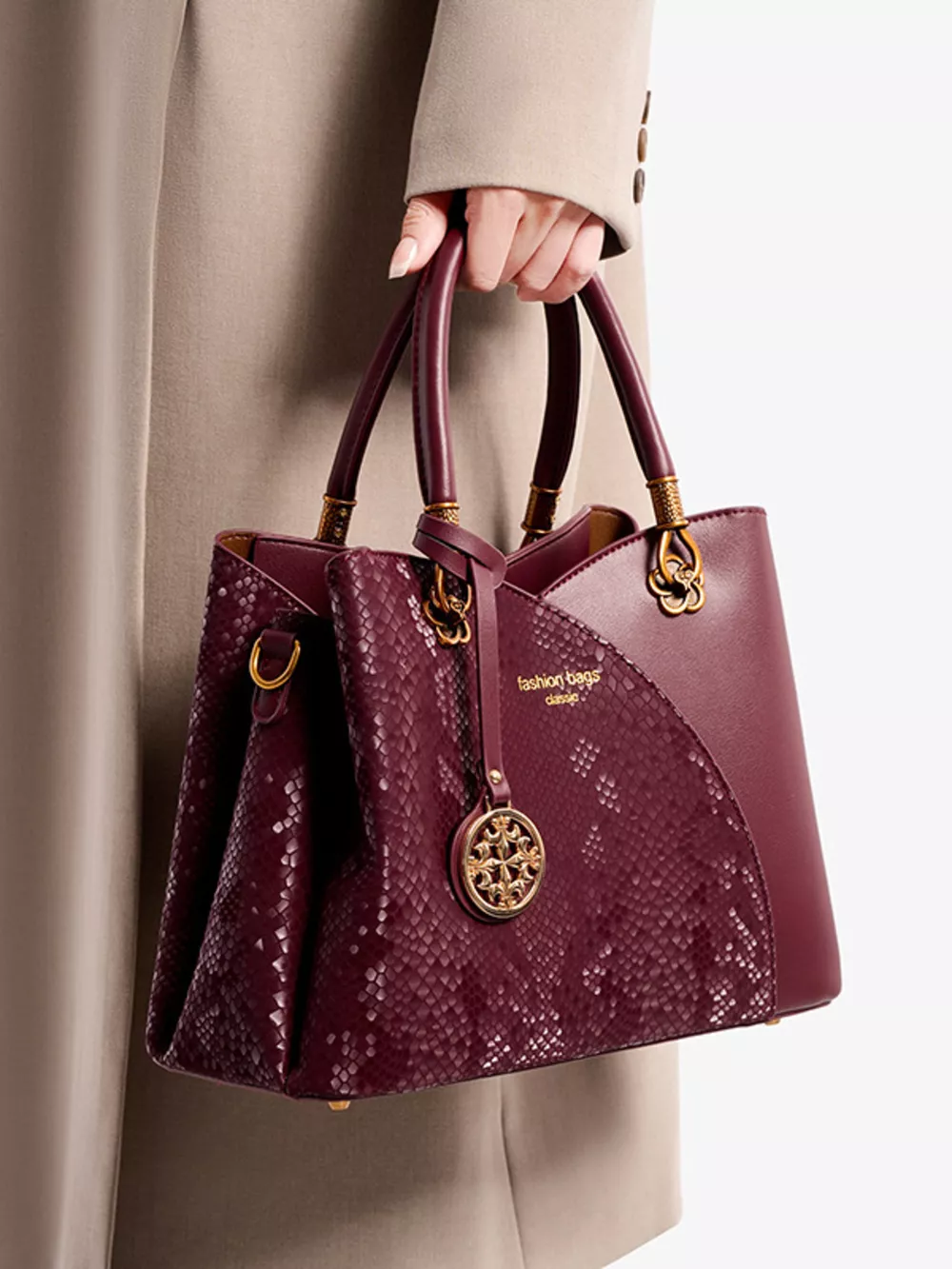 Snakeskin Pattern Handbag, image 3