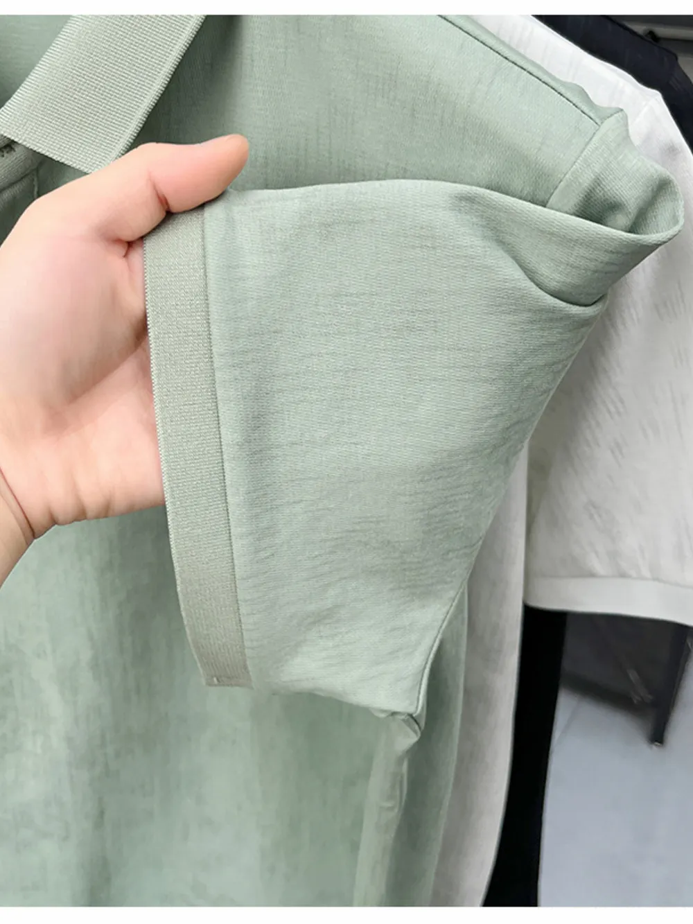 Men's Plus Size Short Sleeve Button Detail Polo, image 5