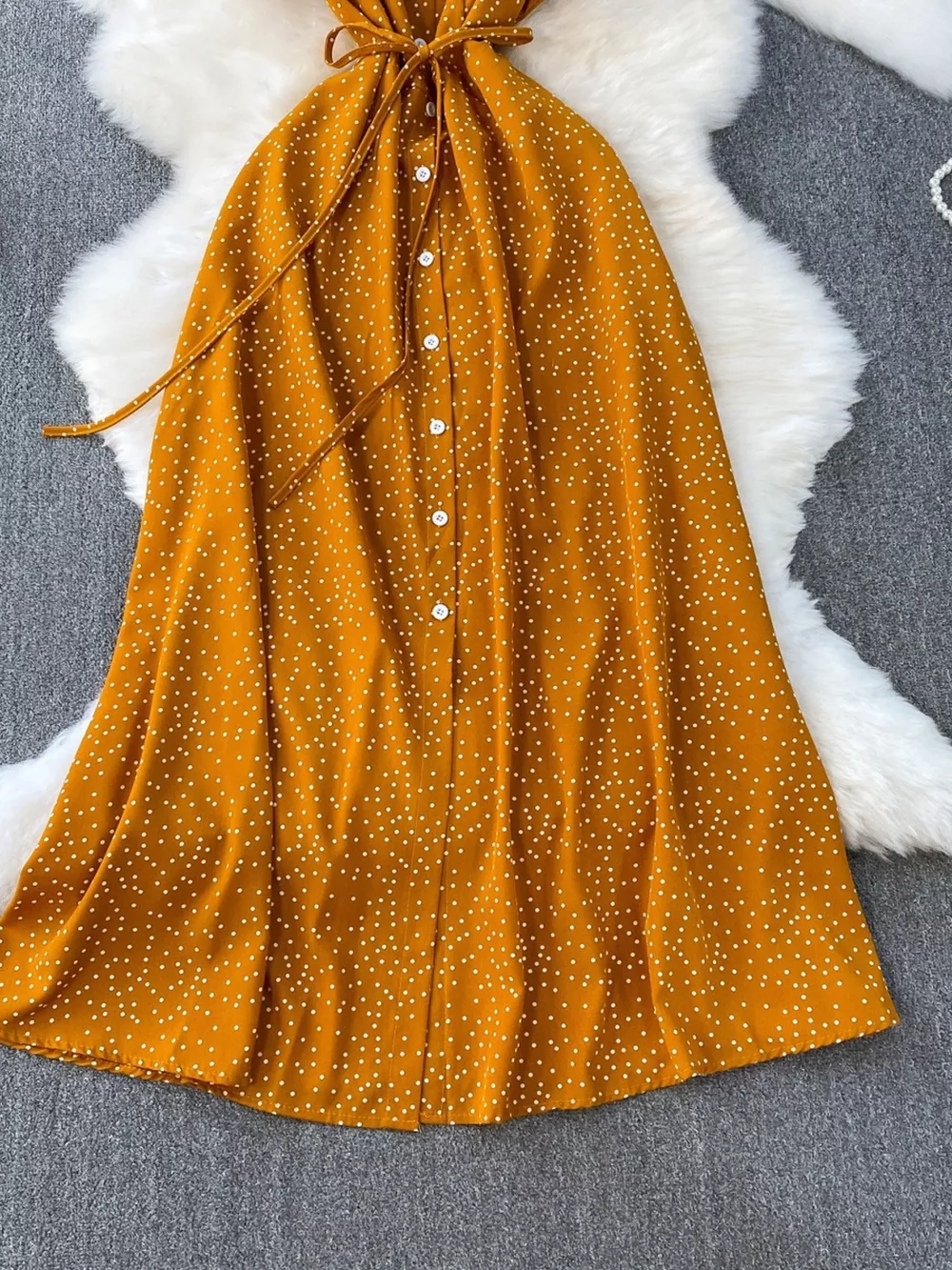 Polka Dot Button-Down Dress, image 4