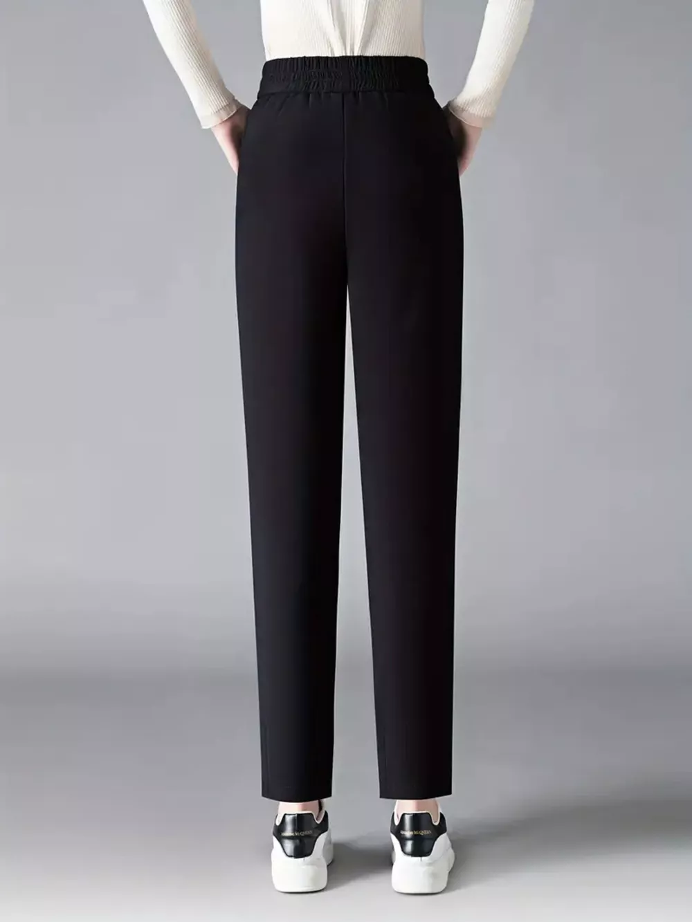 Elastic Waist Loose Fit Pants, image 3