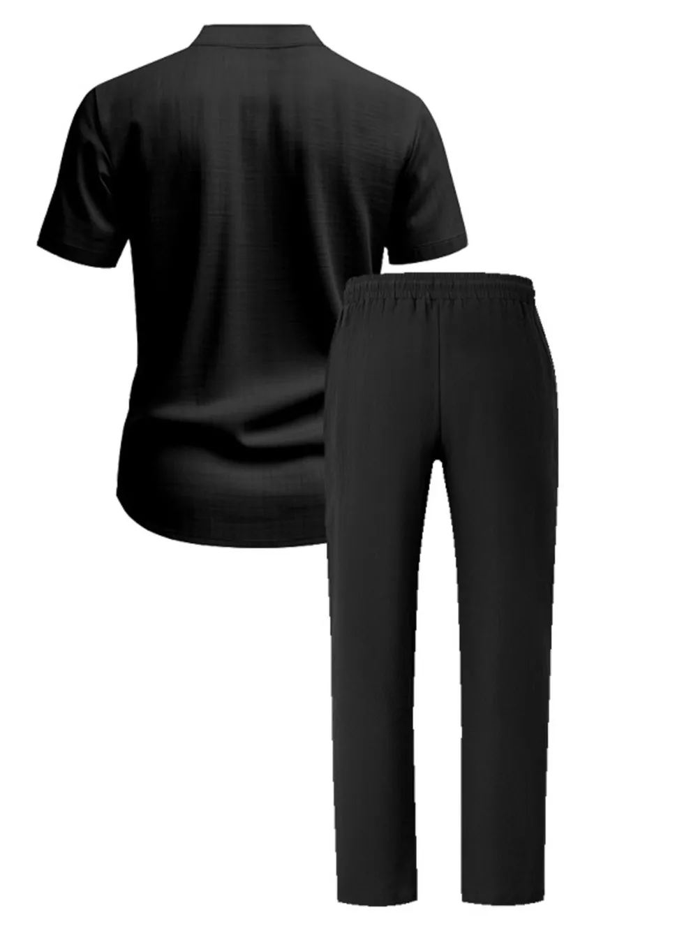 Men's Full Size Casual Button Up Short Sleeve Shirt and Pants Set Plus Size, image 6