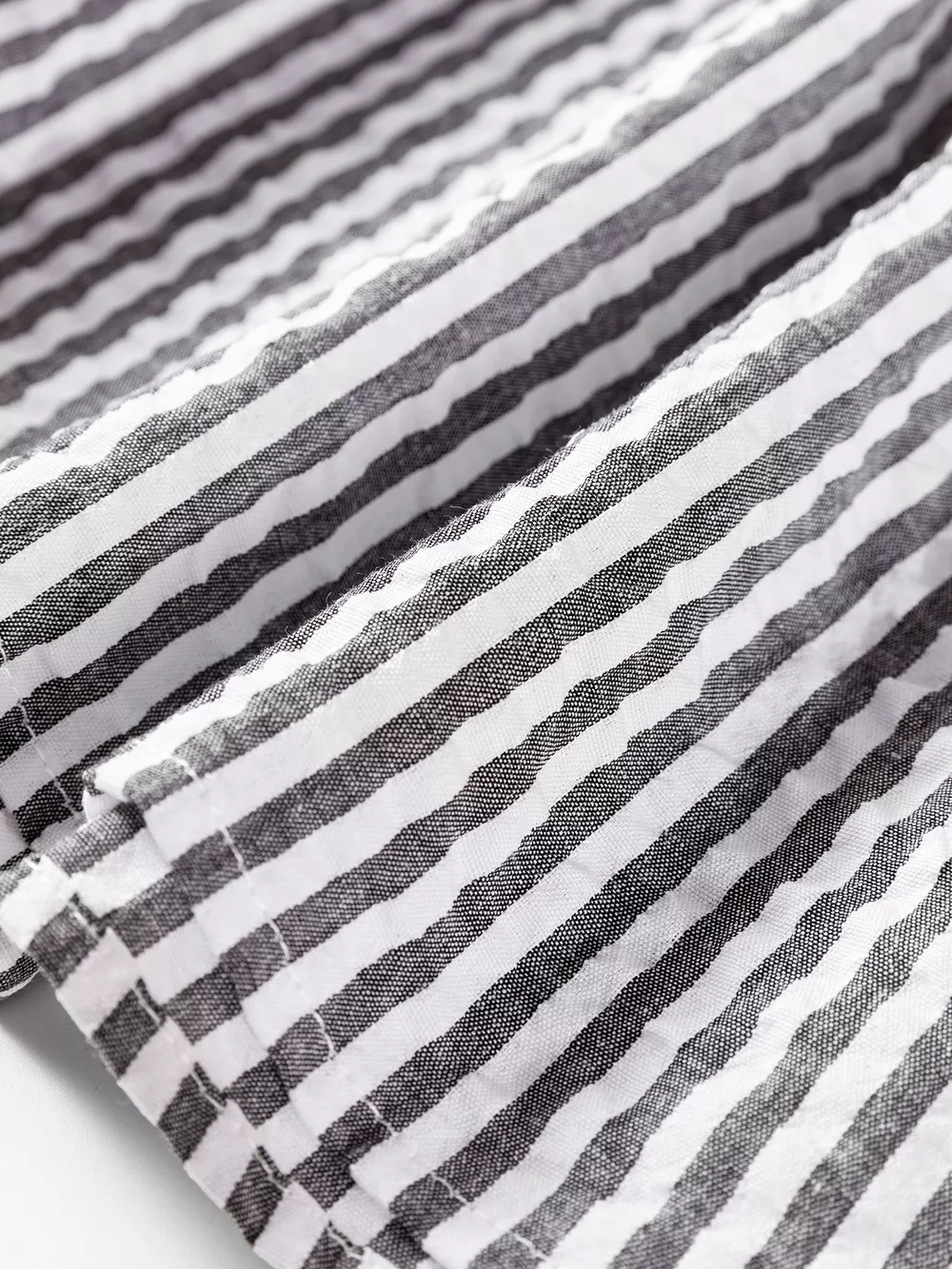 Striped Print Contrast Patchwork Detail Split Neck Blouse, image 7
