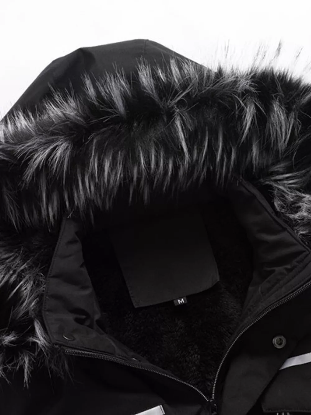 Men's Plus Size Fur Hooded Winter Parka Coat, image 7