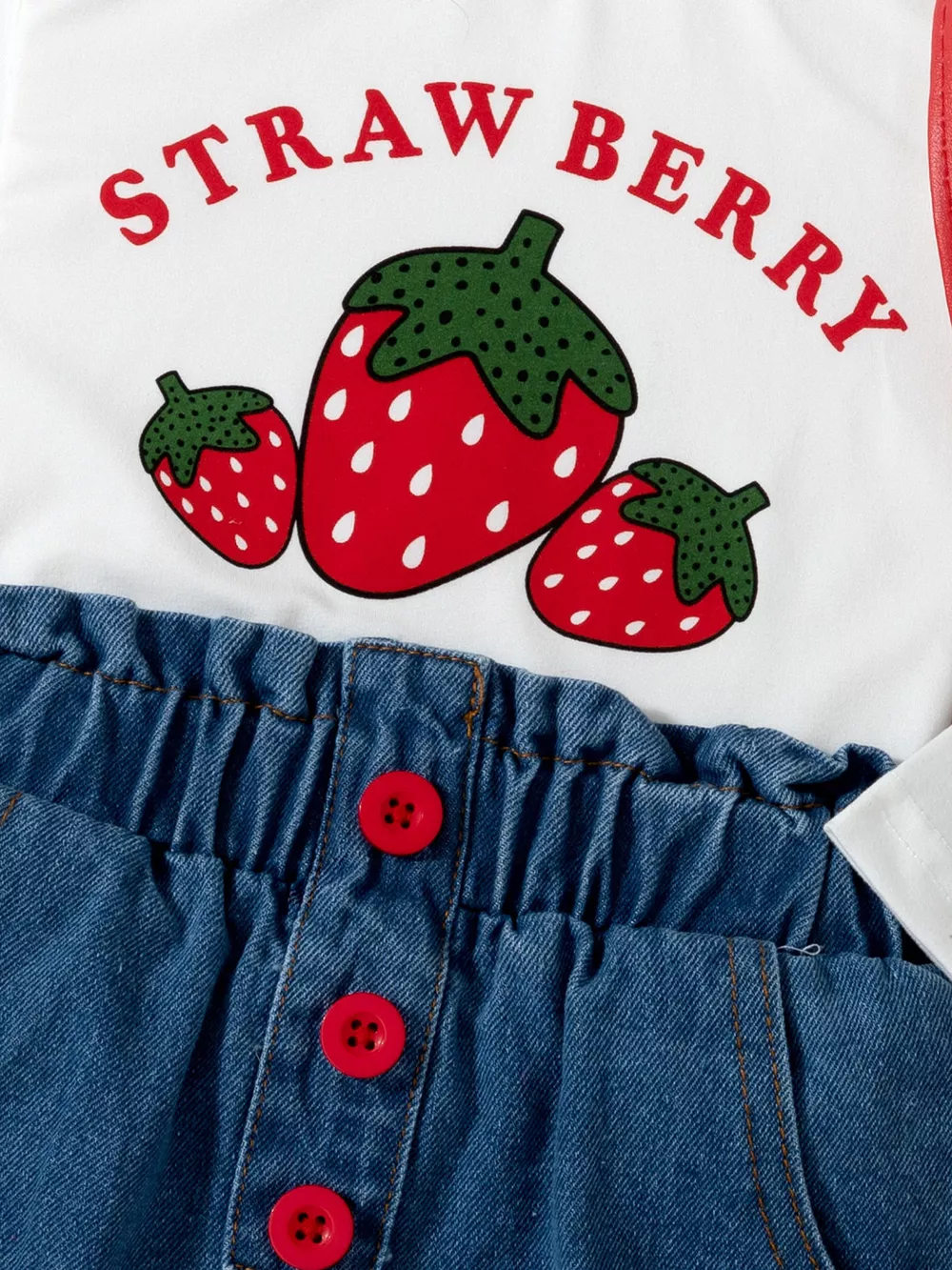 Children's Strawberry Long Sleeve Top and Jeans Set, image 3