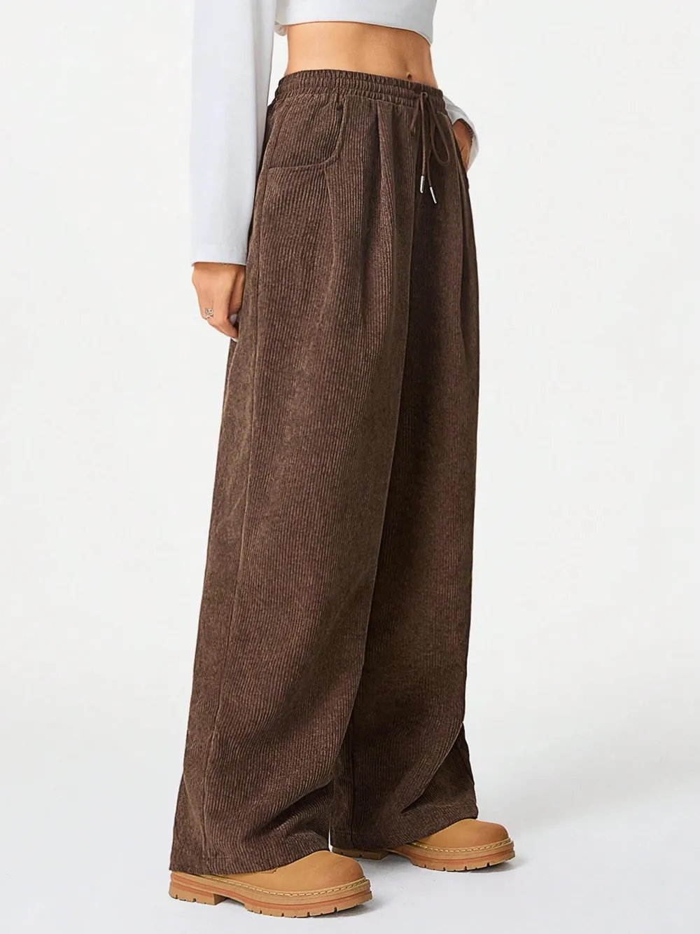 Wide Leg Drawstring Pants, image 2