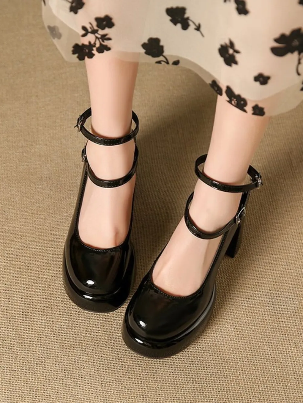 Patent Leather Mary Jane Platform Pumps