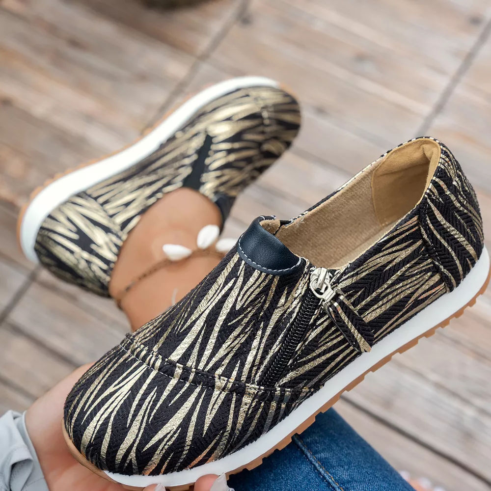 Round Toe Zipper Detail Slip-Ons, image 3
