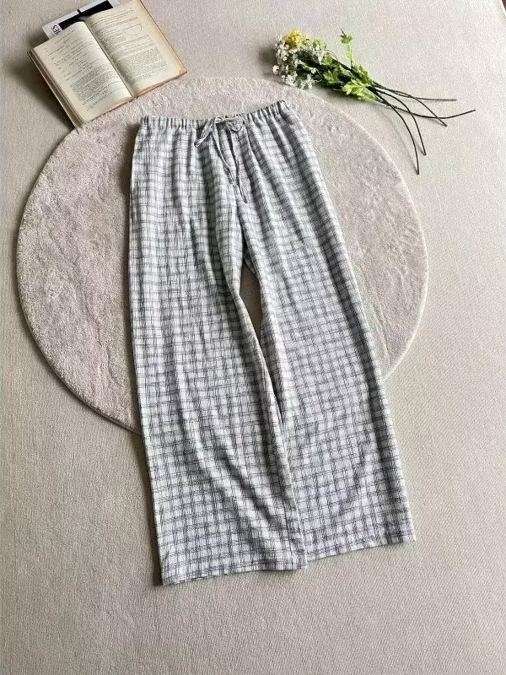 Men's Plus Size Plaid Wide-Leg Pants, image 2