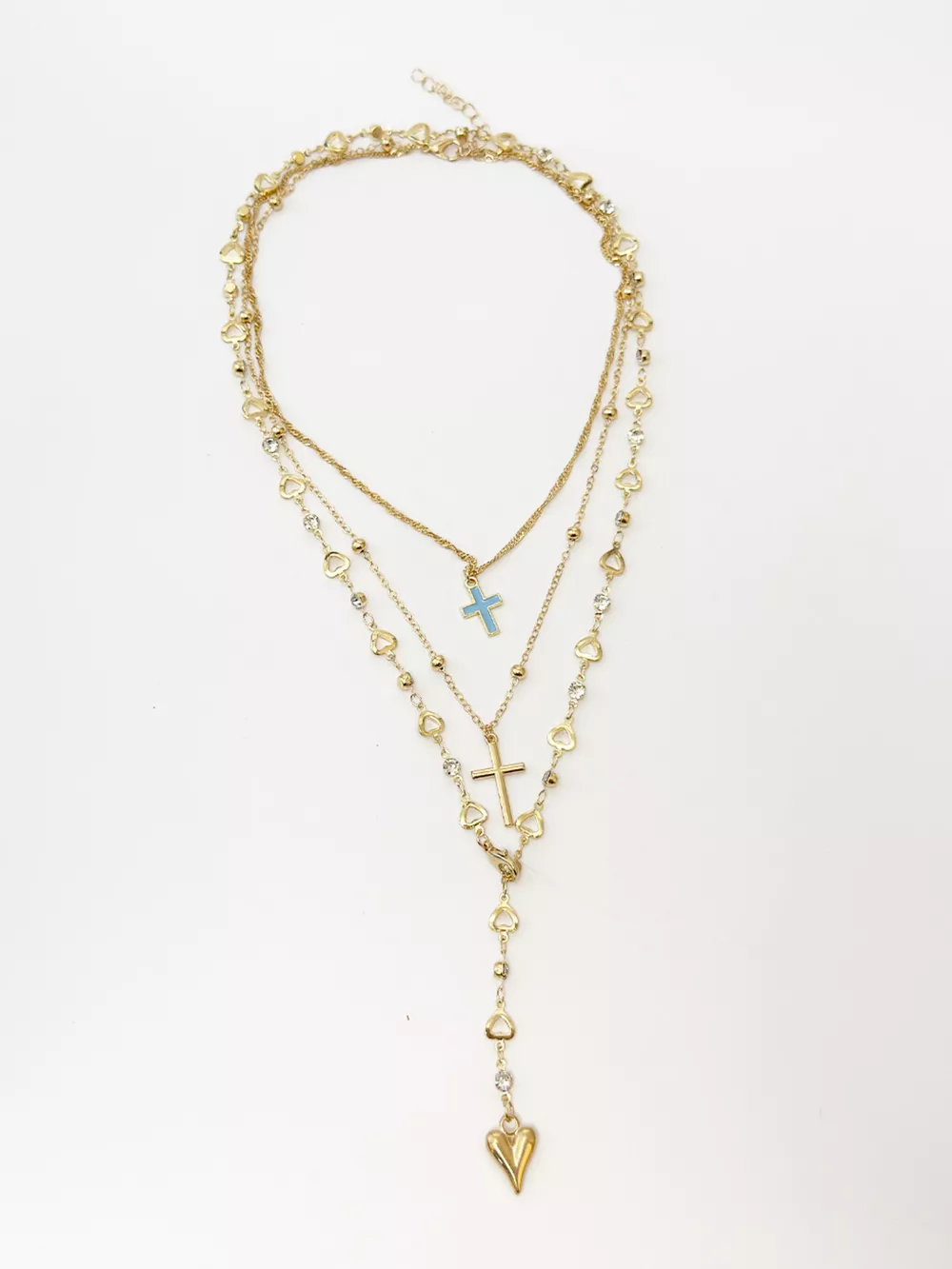 Layered Cross and Heart Necklace, image 7